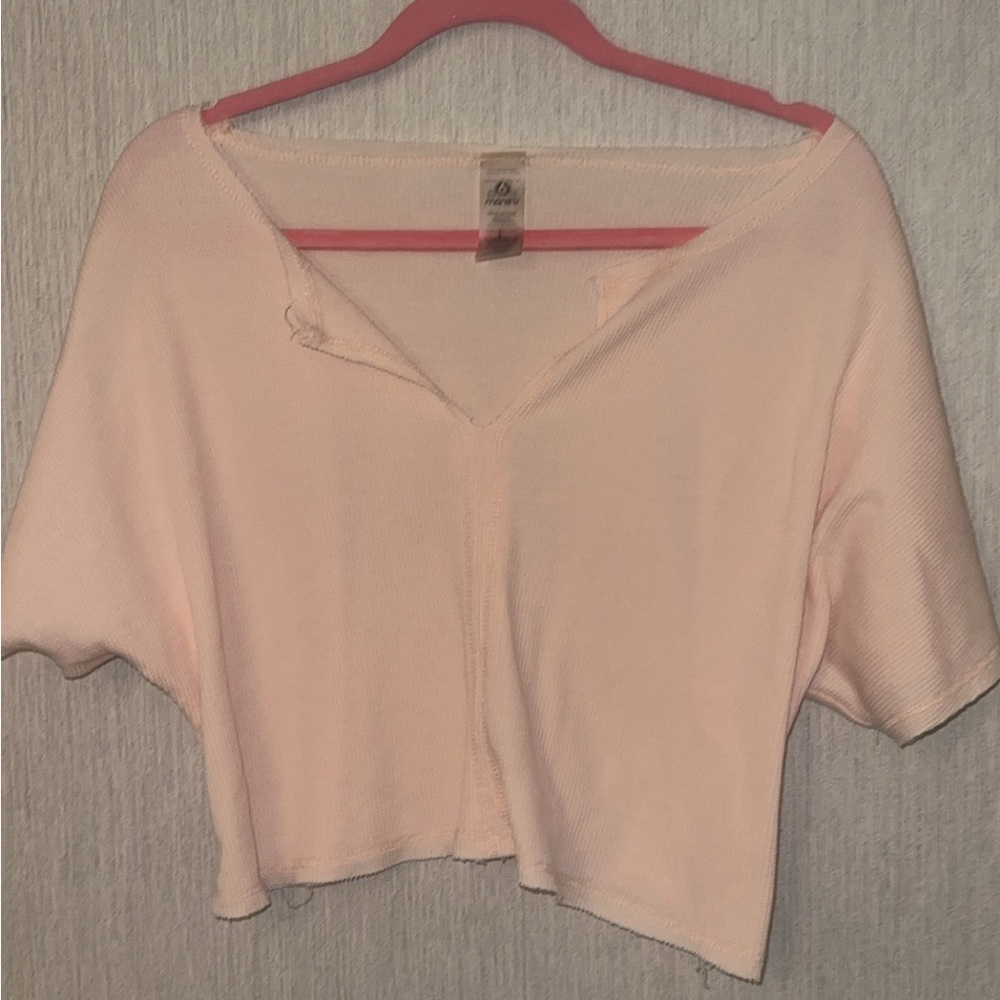 Mono B Light Pink V-Neck Blouse